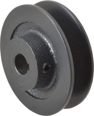 Browning - 5/8" Bore, 1-1/16 Long, 3.2" Outside Diam, Finished Bore Single Groove V Belt Sheave - 13/16" Wide, 3 Belt Pitch B, 2.6" Pitch Diam of 4L Belt - Eagle Tool & Supply