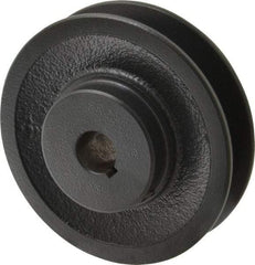 Browning - 5/8" Bore, 1-5/32 Long, 3-3/4" Outside Diam, Finished Bore Single Groove V Belt Sheave - 7/8" Wide, 3.4 Belt Pitch B, 3" Pitch Diam of 4L Belt - Eagle Tool & Supply