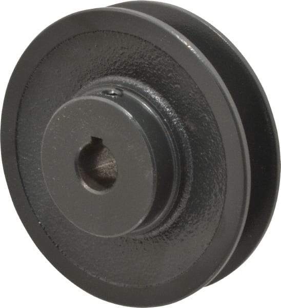 Browning - 5/8" Bore, 1-5/32 Long, 3.95" Outside Diam, Finished Bore Single Groove V Belt Sheave - 7/8" Wide, 3.6 Belt Pitch B, 3.2" Pitch Diam of 4L Belt - Eagle Tool & Supply