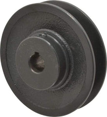 Browning - 5/8" Bore, 1-5/32 Long, 3.95" Outside Diam, Finished Bore Single Groove V Belt Sheave - 7/8" Wide, 3.6 Belt Pitch B, 3.2" Pitch Diam of 4L Belt - Eagle Tool & Supply