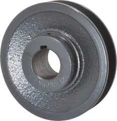 Browning - 1" Bore, 1-5/32 Long, 4" Outside Diam, Finished Bore Single Groove V Belt Sheave - 7/8" Wide, 3.6 Belt Pitch B, 3.2" Pitch Diam of 4L Belt - Eagle Tool & Supply