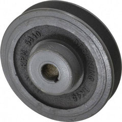Browning - 5/8" Bore, 1-5/32 Long, 4-1/4" Outside Diam, Finished Bore Single Groove V Belt Sheave - 7/8" Wide, 3.9 Belt Pitch B, 3-1/2" Pitch Diam of 4L Belt - Eagle Tool & Supply