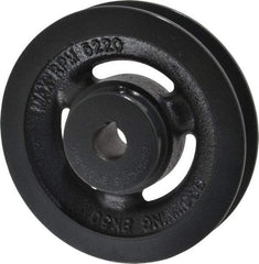 Browning - 5/8" Bore, 1-5/32 Long, 5" Outside Diam, Finished Bore Single Groove V Belt Sheave - 7/8" Wide, 4.4 Belt Pitch B, 4" Pitch Diam of 4L Belt - Eagle Tool & Supply