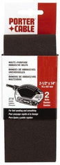 Porter-Cable - 2-1/2" Wide x 14" OAL, 60 Grit, Aluminum Oxide Abrasive Belt - Aluminum Oxide, Medium, Coated, X Weighted Cloth Backing - Eagle Tool & Supply