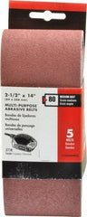 Porter-Cable - 2-1/2" Wide x 14" OAL, 80 Grit, Aluminum Oxide Abrasive Belt - Aluminum Oxide, Medium, Coated, X Weighted Cloth Backing - Eagle Tool & Supply