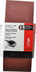 Porter-Cable - 2-1/2" Wide x 14" OAL, 60, 80, 100, 120, 180 Grit, Aluminum Oxide Abrasive Belt - Aluminum Oxide, Coarse, Medium, Fine, Coated, XE Weighted Cloth Backing - Eagle Tool & Supply