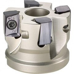 Iscar - 6 Inserts, 2-1/2" Cut Diam, 1" Arbor Diam, 0.642" Max Depth of Cut, Indexable Square-Shoulder Face Mill - 0/90° Lead Angle, 1-3/4" High, H490 AN.X 17 Insert Compatibility, Through Coolant, Series Helido - Eagle Tool & Supply