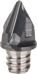 Iscar - MM HCD Grade IC908 Carbide Chamfer Milling Tip Insert - TiAlN Finish, 2 Flutes, 0.394" Cutting Diam, 3/8" Depth of Cut, 0.463" Extension - Eagle Tool & Supply