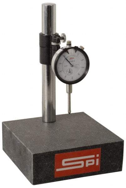SPI - 0.001" Graduation, 0-100 Dial Reading, Indicator & Base Kit - 6" Base Length x 6" Base Width x 2" Base Height, 2" Dial Diam - Eagle Tool & Supply