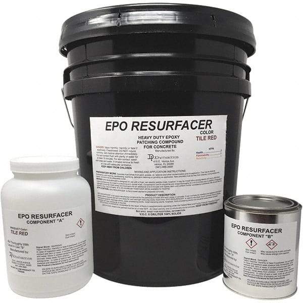 Made in USA - 50 Lb Concrete Repair/Resurfacing - Tile Red, 25 Sq Ft Coverage, Epoxy Resin - Eagle Tool & Supply