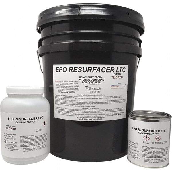 Made in USA - 50 Lb Concrete Repair/Resurfacing - Tile Red, 25 Sq Ft Coverage, Epoxy Resin - Eagle Tool & Supply