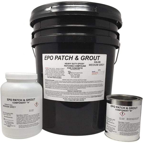 Made in USA - 5 Gal Concrete Repair/Resurfacing - Medium Gray, 25 Sq Ft Coverage, Epoxy Resin - Eagle Tool & Supply