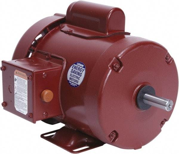 Leeson - 1/2 Max hp, 1,800 Max RPM, Electric AC DC Motor - 115/208-230 V Input, Single Phase, 56 Frame, Rigid Base Mount, TEFC Enclosure - Eagle Tool & Supply