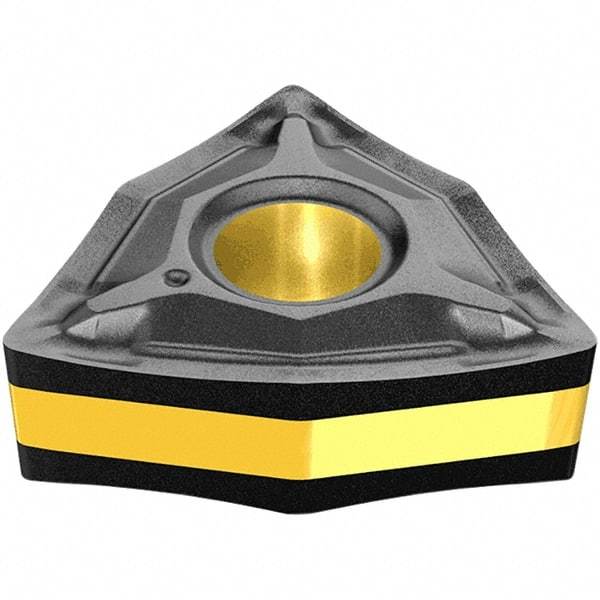 Iscar - TNMG333 TF Grade IC9150 Carbide Turning Insert - TiCN/Al2O3/TiN Finish, 60° Triangle, 3/8" Inscr Circle, 3/16" Thick, 3/64" Corner Radius - Eagle Tool & Supply