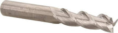 Kennametal - 5/8", 2-1/4" LOC, 5/8" Shank Diam, 5" OAL, 3 Flute, Solid Carbide Square End Mill - Single End, Uncoated, Spiral Flute, 37° Helix, Centercutting, Right Hand Cut, Right Hand Flute, Series AADE - Eagle Tool & Supply