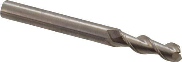 Kennametal - 1/4", 2 Flute, Single End, Solid Carbide, 0.015" Corner Radius End Mill - 2-1/2" OAL, 45° Helix, Right Hand Flute, 3/4" LOC, Right Hand Cut - Eagle Tool & Supply