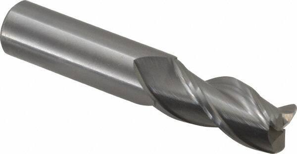 Kennametal - 3/4", 3 Flute, Single End, Solid Carbide, 0.12" Corner Radius End Mill - 4" OAL, 37° Helix, Right Hand Flute, 1-1/2" LOC, Right Hand Cut - Eagle Tool & Supply