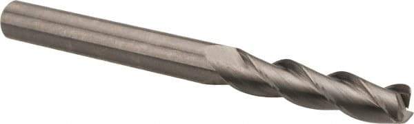 Kennametal - 3/8", 3 Flute, Single End, Solid Carbide, 0.06" Corner Radius End Mill - 4" OAL, 37° Helix, Right Hand Flute, 1-1/2" LOC, Right Hand Cut - Eagle Tool & Supply