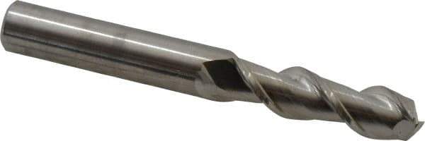 Kennametal - 1/2", 2 Flute, Single End, Solid Carbide, 0.03" Corner Radius End Mill - 4" OAL, 45° Helix, Right Hand Flute, 1-1/2" LOC, Right Hand Cut - Eagle Tool & Supply