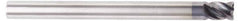 Kennametal - 5/8", 1-1/4" LOC, 5/8" Shank Diam, 3-1/2" OAL, 4 Flute, Solid Carbide Square End Mill - Single End, AlTiN Finish, Spiral Flute, Variable° Helix, Centercutting, Right Hand Cut, Right Hand Flute, Series HPHVT - Eagle Tool & Supply
