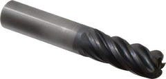 Kennametal - 1/2", 5 Flute, Single End, Solid Carbide, 0.06" Corner Radius End Mill - 3" OAL, 38° Helix, Right Hand Flute, 1-1/4" LOC, Right Hand Cut - Eagle Tool & Supply