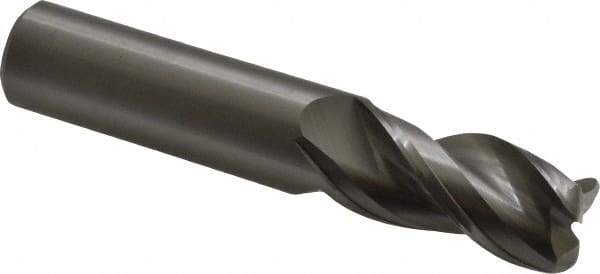 Kennametal - 3/4", 3 Flute, Single End, Solid Carbide, 0.12" Corner Radius End Mill - 4" OAL, 38° Helix, Right Hand Flute, 1-1/2" LOC, Right Hand Cut - Eagle Tool & Supply