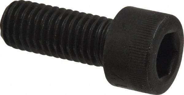 Made in USA - M10x1.50 Metric Coarse Hex Socket Drive, Socket Cap Screw - Grade 12.9 Alloy Steel, Black Oxide Finish, Fully Threaded, 25mm Length Under Head - Eagle Tool & Supply