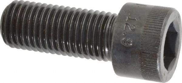 Made in USA - M20x2.50 Metric Coarse Hex Socket Drive, Socket Cap Screw - Grade 12.9 Alloy Steel, Black Oxide Finish, Fully Threaded, 50mm Length Under Head - Eagle Tool & Supply