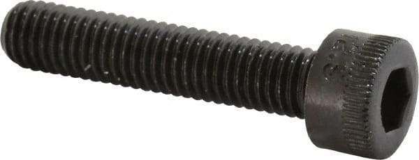 Made in USA - M5x0.80 Metric Coarse Hex Socket Drive, Socket Cap Screw - Grade 12.9 Alloy Steel, Black Oxide Finish, Fully Threaded, 25mm Length Under Head - Eagle Tool & Supply