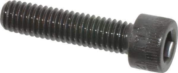 Made in USA - M6x1.00 Metric Coarse Hex Socket Drive, Socket Cap Screw - Grade 12.9 Alloy Steel, Black Oxide Finish, Fully Threaded, 25mm Length Under Head - Eagle Tool & Supply