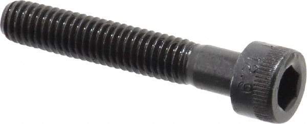 Made in USA - M6x1.00 Metric Coarse Hex Socket Drive, Socket Cap Screw - Grade 12.9 Alloy Steel, Black Oxide Finish, Partially Threaded, 35mm Length Under Head - Eagle Tool & Supply