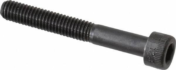 Made in USA - M6x1.00 Metric Coarse Hex Socket Drive, Socket Cap Screw - Grade 12.9 Alloy Steel, Black Oxide Finish, Partially Threaded, 45mm Length Under Head - Eagle Tool & Supply
