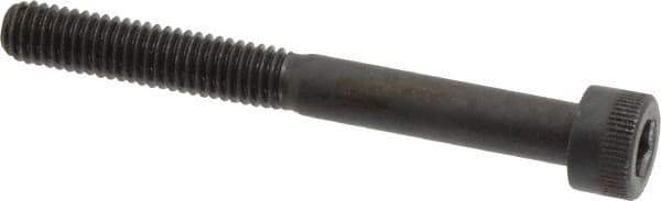 Made in USA - M6x1.00 Metric Coarse Hex Socket Drive, Socket Cap Screw - Grade 12.9 Alloy Steel, Black Oxide Finish, Partially Threaded, 55mm Length Under Head - Eagle Tool & Supply