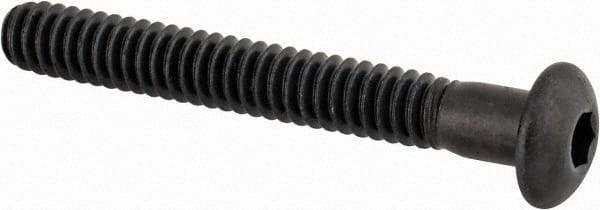 Made in USA - #10-24 UNC Hex Socket Drive, Button Screw - Alloy Steel, Black Oxide Finish, Fully Threaded, 1-1/2" Length Under Head - Eagle Tool & Supply
