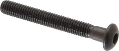 Made in USA - #10-32 UNF Hex Socket Drive, Button Screw - Alloy Steel, Black Oxide Finish, Fully Threaded, 1-1/2" Length Under Head - Eagle Tool & Supply