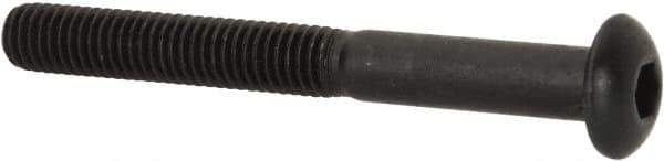 Made in USA - #10-32 UNF Hex Socket Drive, Button Screw - Alloy Steel, Black Oxide Finish, Fully Threaded, 1-3/4" Length Under Head - Eagle Tool & Supply