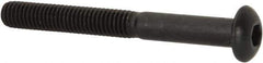 Made in USA - #10-32 UNF Hex Socket Drive, Button Screw - Alloy Steel, Black Oxide Finish, Fully Threaded, 1-3/4" Length Under Head - Eagle Tool & Supply