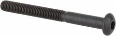 Made in USA - #10-32 UNF Hex Socket Drive, Button Screw - Alloy Steel, Black Oxide Finish, Fully Threaded, 2" Length Under Head - Eagle Tool & Supply