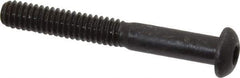Made in USA - 1/4-20 UNC Hex Socket Drive, Button Screw - Alloy Steel, Black Oxide Finish, Partially Threaded, 2" Length Under Head - Eagle Tool & Supply