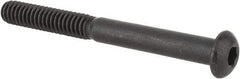 Made in USA - 1/4-20 UNC Hex Socket Drive, Button Screw - Alloy Steel, Black Oxide Finish, Fully Threaded, 2-1/2" Length Under Head - Eagle Tool & Supply