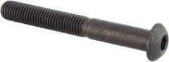 Made in USA - 1/4-28 UNF Hex Socket Drive, Button Screw - Alloy Steel, Black Oxide Finish, Fully Threaded, 2" Length Under Head - Eagle Tool & Supply