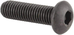 Made in USA - 1/4-28 UNF Hex Socket Drive, Button Screw - Alloy Steel, Black Oxide Finish, Fully Threaded, 7/8" Length Under Head - Eagle Tool & Supply
