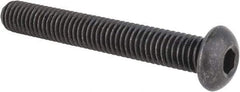 Made in USA - 3/8-16 UNC Hex Socket Drive, Button Screw - Alloy Steel, Black Oxide Finish, Fully Threaded, 2-3/4" Length Under Head - Eagle Tool & Supply