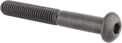 Made in USA - 3/8-16 UNC Hex Socket Drive, Button Screw - Alloy Steel, Black Oxide Finish, Fully Threaded, 3" Length Under Head - Eagle Tool & Supply