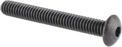 Made in USA - #8-32 UNC Hex Socket Drive, Button Screw - Alloy Steel, Black Oxide Finish, Fully Threaded, 1-1/4" Length Under Head - Eagle Tool & Supply