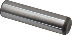 Made in USA - 1" Diam x 4" Pin Length Grade 8 Alloy Steel Standard Dowel Pin - Bright Finish, C 47-58 & C 60 (Surface) Hardness, 117,800 Lb (Single Shear), 235,600 Lb (Double Shear) Breaking Strength, 1 Beveled & 1 Rounded End - Eagle Tool & Supply