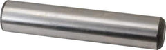 Made in USA - 1" Diam x 5" Pin Length Grade 8 Alloy Steel Standard Dowel Pin - Bright Finish, C 47-58 & C 60 (Surface) Hardness, 117,800 Lb (Single Shear), 235,600 Lb (Double Shear) Breaking Strength, 1 Beveled & 1 Rounded End - Eagle Tool & Supply