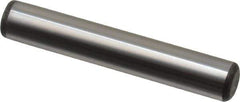 Made in USA - 3/8" Diam x 2-1/4" Pin Length Grade 8 Alloy Steel Standard Dowel Pin - Bright Finish, C 47-58 & C 60 (Surface) Hardness, 16,550 Lb (Single Shear), 33,100 Lb (Double Shear) Breaking Strength, 1 Beveled & 1 Rounded End - Eagle Tool & Supply