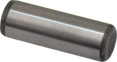 Made in USA - 7/16" Diam x 1-1/4" Pin Length Grade 8 Alloy Steel Standard Dowel Pin - Bright Finish, C 47-58 & C 60 (Surface) Hardness, 22,550 Lb (Single Shear), 45,100 Lb (Double Shear) Breaking Strength, 1 Beveled & 1 Rounded End - Eagle Tool & Supply