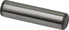 Made in USA - 7/16" Diam x 1-3/4" Pin Length Grade 8 Alloy Steel Standard Dowel Pin - Bright Finish, C 47-58 & C 60 (Surface) Hardness, 22,550 Lb (Single Shear), 45,100 Lb (Double Shear) Breaking Strength, 1 Beveled & 1 Rounded End - Eagle Tool & Supply